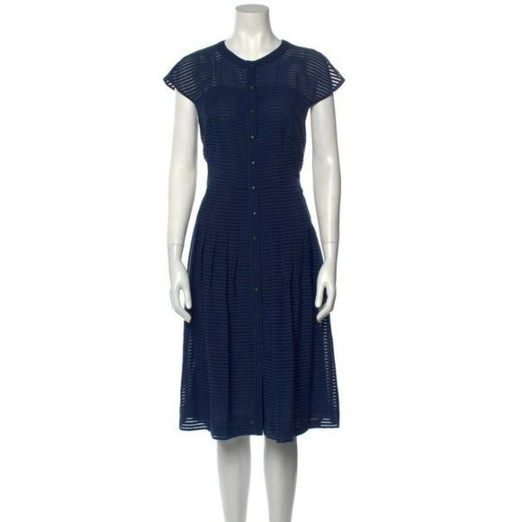Akris Punto Crew Neck Midi A-Line Dress Size Large